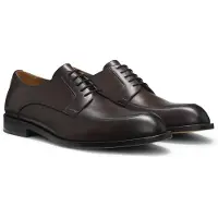 BOSS Leren derbyschoenen met reliëflogo Maat 42
