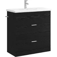 vidaXL Badkamermeubel Set Zwart eiken 81 x 40 x 84,5 cm Bewerkt hout