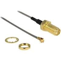 DeLOCK MHF I (v) - SMA (v) kabel - Micro Coax (1,37 mm) - 50 Ohm / grijs - 0,20 meter
