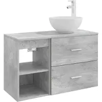 vidaXL Badkamermeubel Set 2 pcs Betongrijs Bewerkt hout
