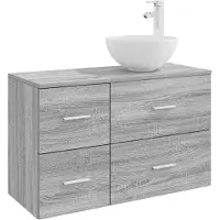 vidaXL Badkamermeubel Set 2 st Grijs Sonoma Bewerkt hout