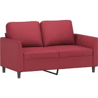 vidaXL 3-delige Loungeset met kussens kunstleer wijnrood