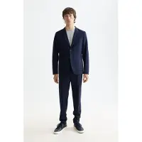 Scotch & Soda Core - Unconstructed Peak Lapel Cool-wool Blazer Navy Size: XXL | Blazers Outlet | Heren | Blauw