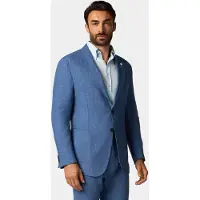 Brooks Brothers Linen Single-breasted Blazer Denim Blue Maat: 38 | Blazers Outlet | Heren | Blauw