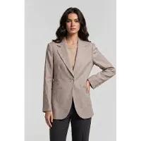 Brooks Brothers Jacket Linen Beige Maat: XXL | Blazers Outlet | Dames | Bruin