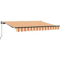 vidaXL Uitschuifbare luifel Geel en Oranje 250 x 200 cm Stof