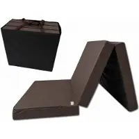 Odol-Plusz Logeermatras 80x200x10 cm H3 – Opvouwbaar Vouwmatras met Draagtas – Schuimmatras voor Volwassenen, Camper en Logeerkamer, bruin