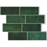 vidaXL Subway tegel 20 st Donkergroen 29 x 21 cm Polyurethaan en PET