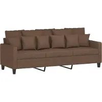 vidaXL 3-delige Loungeset met kussens stof bruin