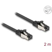 DeLOCK RJ45 Flat Patch Cable plug to plug Cat.8.1 flexible 2 m black