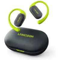 Langsdom Draadloze Bluetooth Oordopjes - ENC Noise Cancelling - IPX5 Waterbestendig - Sport Oorhaken - Tot 40 Uur Batterijduur - Zwart