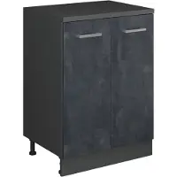 Vicco Keukenkast voor schuine wand R-Line, Zwart beton, 60 cm zonder schuine kant met 2 deuren