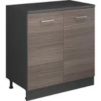 Vicco Keukenkast voor schuine wand R-Line, Edel grijs, 80 cm zonder schuine kant met 2 deuren