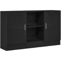 vidaXL Dressoir Zwart Eiken 120 x 30,5 x 70 cm Bewerkt hout