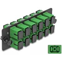 DeLOCK Fiber Optic Adapter Panel SC Simplex APC 12 Port green