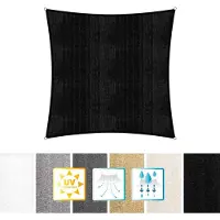Lumaland Vierkante luifel van incl. spankoorden|Vierkant 4 x 4 m| 160 g/m² - zwart
