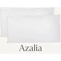 Azalia kussenslopen 100% Pure katoen 40x80 CM, Set van 2 Bed Kussen Stoffen Gemaakt in Italië, Tassluiting, Solid Color, Standaard Maat met - Wit