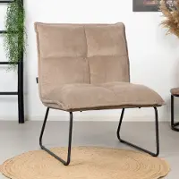 Livin24 Velvet fauteuil Malaga taupe