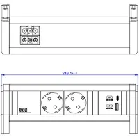 Bachmann DESK 2xCEE7/3 1xUSB A/C 22W GST18 RAL9010