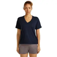 Icebreaker - Women's Merino 150 Tech Lite S/S Relaxed V-Neck - Merinoshirt S, blauw