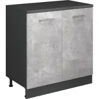Vicco Keukenkast voor schuine wand R-Line, Beton, 80 cm zonder schuine kant met 2 deuren