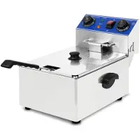 VERTES Professionele elektrische friteuse 10 l (3000 W, 230 V, ‘Cold Zone’-principe, temperatuur 50-250 °C, frituurmand, resetfunctie, roestvrij staal, werkt op frituurolie)