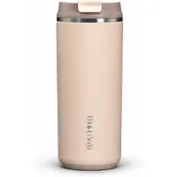 Motivai Daily Cup – Thermosbeker To Go – 470ML RVS Thermosmok – Lekvrij – Dubbelwandig Geïsoleerd – BPA-vrij & Duurzaam – Koffiebeker voor Onderweg – Beige