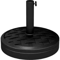 Outsunny Center Pole Umbrella Base-HDPE, beton-Ø45 x 36H cm-Zwart