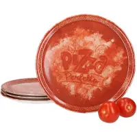 MamboCat Set van 6 PERFETTO-pizzaborden, rood, Ø 31,5 cm, van porselein - 04019#ZZ12