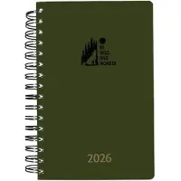 Aurora agenda 2026 - 1 dag per pagina - 6-talig - Wire-O - 15 x 21 cm - Craft Donkergroen