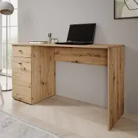 Meubella - Kairo - Bureau - Eikenpatroon - 140x50x77 cm