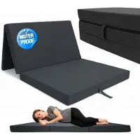 Odol-Plusz Logeermatras 80x200x10 cm H3 – Waterafstotend Vouwmatras met Draagtas – Opvouwbaar Schuimmatras voor Camper en Logeerkamer – Grafiet