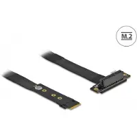 DeLOCK M.2 Key M to PCIe x4 NVMe Adapter angled with 20 cm cable