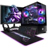 VIBOX Gaming PC Set - Ryzen 7 5700X - RTX 5050 - 16GB RAM - 500GB SSD - Windows 11 - WiFi 6 + Bluetooth 5.4 - 23" Monitor + Accessoires
