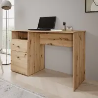 Meubella - Haroa - Bureau - Eikenpatroon - 127x51x77 cm