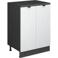 Vicco Keukenkast voor schuine wand R-Line, Witte golf, 60 cm zonder schuine kant met 2 deuren