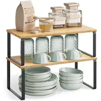 Songmics - Kruidenrek - Kruidenrek Set van 4 - Uitbreidbaar en Stapelbaar - Metalen Frame