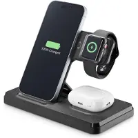 Cellularline WIRESTAND3IN1FBK dockingstation voor mobiel apparaat Smartwatch/Smartphone Zwart