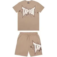 TAPOUT Joggingpak 'Dunlab' bruin / lichtbruin / wit