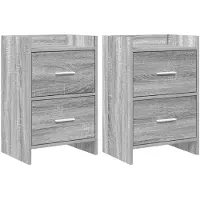 vidaXL Nachttafels 2 st Grijs Sonoma 40 x 30 x 60 cm Bewerkt hout