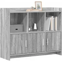 vidaXL Dressoir Grijs Sonoma 98,5 x 33 x 80 cm Bewerkt hout