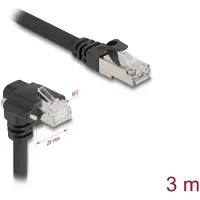 DeLOCK GigE-kabel voor camera, RJ45-connector (90 graden geknikt) met schroeven, naar RJ45-connector, Cat.6 S/FTP, 3 meter, zwart