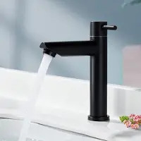 CECIPA MAX Toiletkraan Koud Water - Wastafelkraan Badkamer - Loodvrij RVS - Afneembare Perlator - Modern Zwart