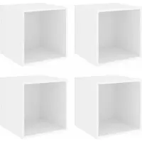 vidaXL Wandkasten 4 st 37x37x37 cm bewerkt hout wit