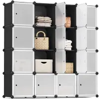 Songmics LPC44HS - Modulair Rekkensysteem - 15 Kubussen - Met Deuren - Eenvoudige Montage