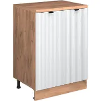 Vicco Keukenkast voor schuine wand R-Line, Witte golf, 60 cm zonder schuine kant met 2 deuren