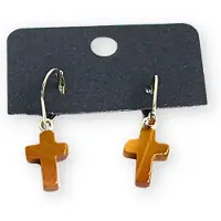 Ruben Robijn Mookaiet kruis oorbellen - fashion jewelry