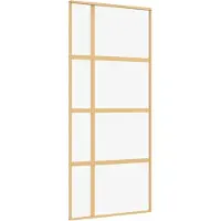 vidaXL Schuifdeur 90x205 cm helder ESG-glas en aluminium goudkleurig