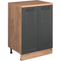 Vicco Keukenkast voor schuine wand R-Line Antraciet landhuis 60 cm zonder schuine kant met 2 deuren, Model 61756