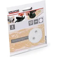 Kreator KRT230555 Schuurpapier rond – Ø125 mm – korrel K80 – 5 stuks - verf